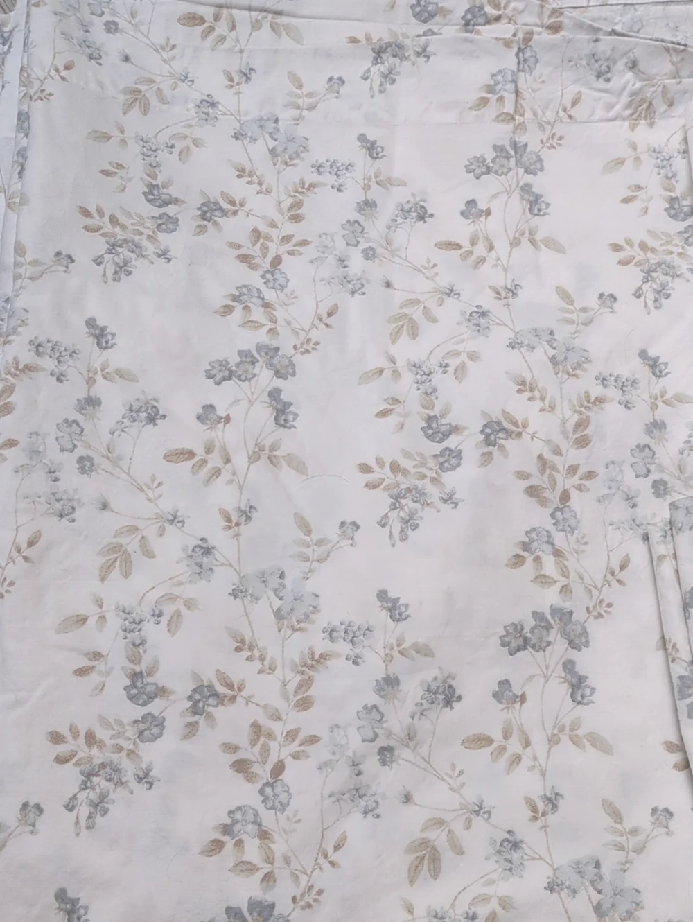 Laura Ashley Full Flat Sheet 2 Pillowcases 3 Piece Blue Floral Cottagecore Cotto